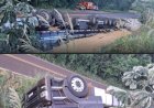 Caminhão tomba  e motorista  fica ferido em acidente na PR-484
