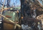 Incêndio destrói caminhão e pulverizador em propriedade rural no interior de Mercedes