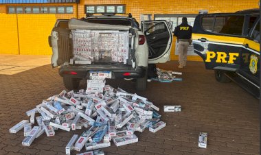PRF apreende caminhonete carregada com cigarros contrabandeados e eletrônicos
