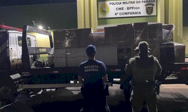 Polícia Militar do Paraná e a Receita Federal de Guaíra, apreendem R$ 125 mil. em contrabando