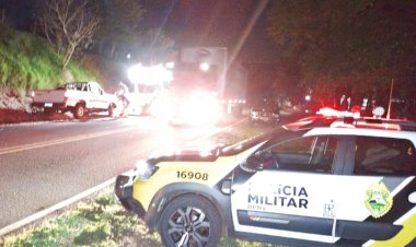 Acidente entre caminhonete e Montana é registrado na PR-491,  entre Marechal Rondon e Novo Três Passos