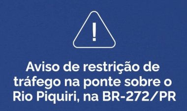 DNIT restringe tráfego de veículos pesados na ponte sobre o Rio Piquiri, entre Francisco Alves e Guaíra
