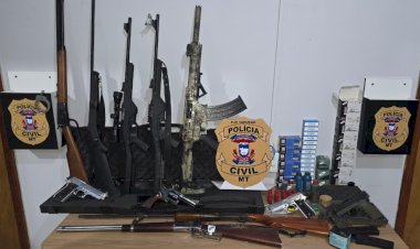 Polícia Civil apreende arsenal com 11 armas e mais de 2 mil munições em Itanhangá (MT)