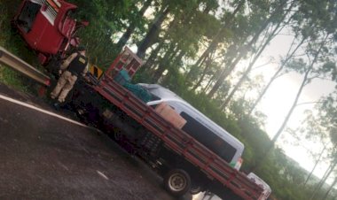 Colisão frontal entre caminhão e ambulância  deixa um morto e sete feridos em Cidade Gaúcha