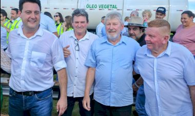 Prefeito Lari, Vice Roque e Secretário Max  se encontram com governador na  inauguração do Contorno em Palotina