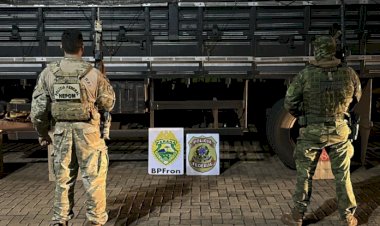 BPFRON e Polícia Federal apreendem caminhão com 20 mil pacotes de cigarros contrabandeados em Mercedes