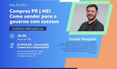 Sala do Empreendedor promove palestra sobre vendas ao governo e participação em licitações em Marechal Rondon