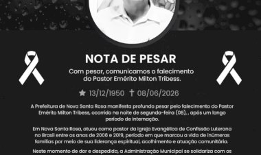 Prefeitura de Nova Santa Rosa emite nota de pesar pelo falecimento do Pastor Emérito Milton Tribess