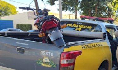 Patrulha Rural recupera moto furtada e cumpre mandado de prisão em Marechal Cândido Rondon