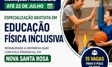 UEL prorroga inscrições para especialização gratuita em Educação Física Inclusiva com polo em Nova Santa Rosa
