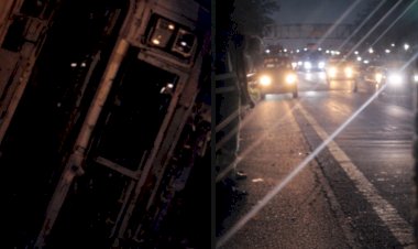 Caminhão tomba na BR-163 e interrompe trânsito por até 1h30 entre Frimesa e trevo da ACC