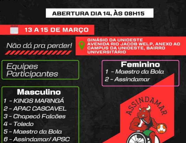 Marechal Rondon sedia a 4ª Copa Sul 2026 de Handebol em Cadeira de Rodas