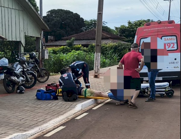 Homem fica ferido ao pular de moto em movimento no interior de Marechal Rondon