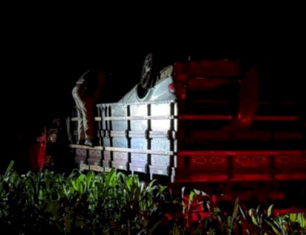 Jovem fica ferido após capotamento na PR-495 entre Entre Rios do Oeste e Santa Helena