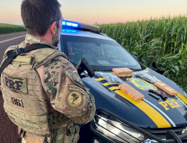 PRF apreende drogas e arma após perseguição na BR-163