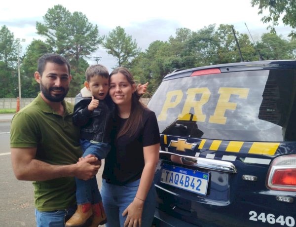 PRF salva criança de 3 anos engasgada na BR-277 em Laranjeiras do Sul