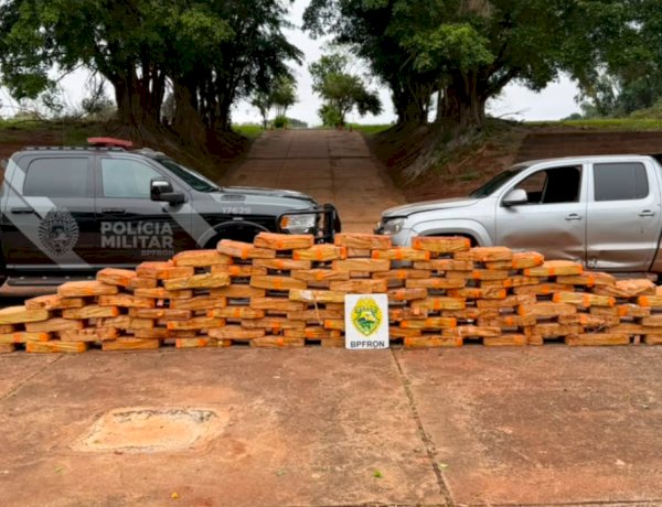 BPFRON apreende mais de 1,2 tonelada de maconha e recupera caminhonete roubada em Santa Helena