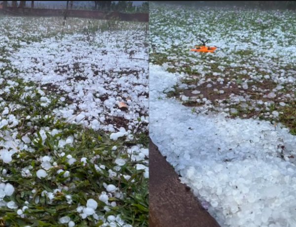 Mais Municípios do Oeste Registram Granizo no Início da Noite Deste Domingo