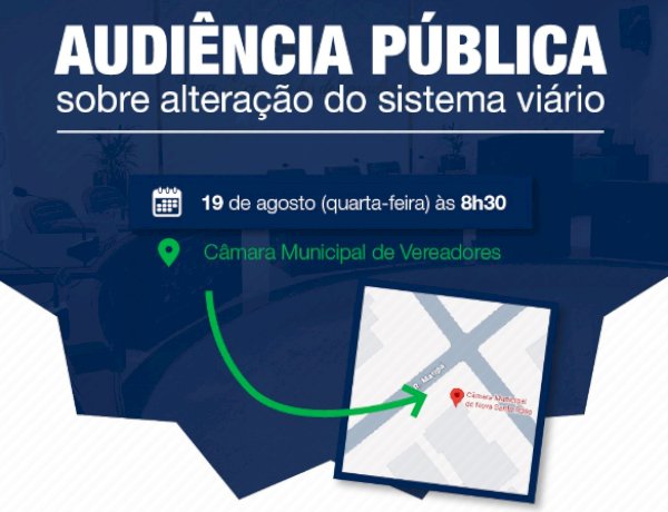 Prefeitura de Nova Santa Rosa convoca população para audiência pública sobre alteração do sistema viário