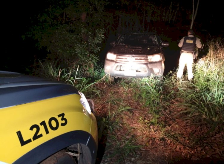 PM recupera caminhonete furtada em Palotina localizada em área rural de Francisco Alves