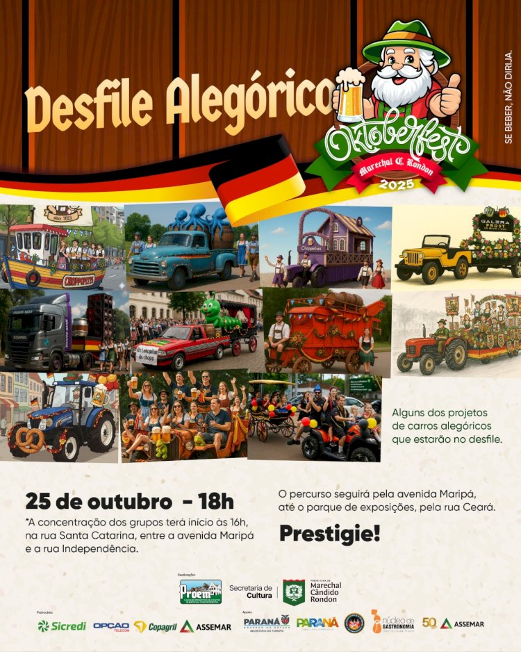Desfile Alegórico da Oktoberfest 2025 promete encantar Marechal Cândido Rondon