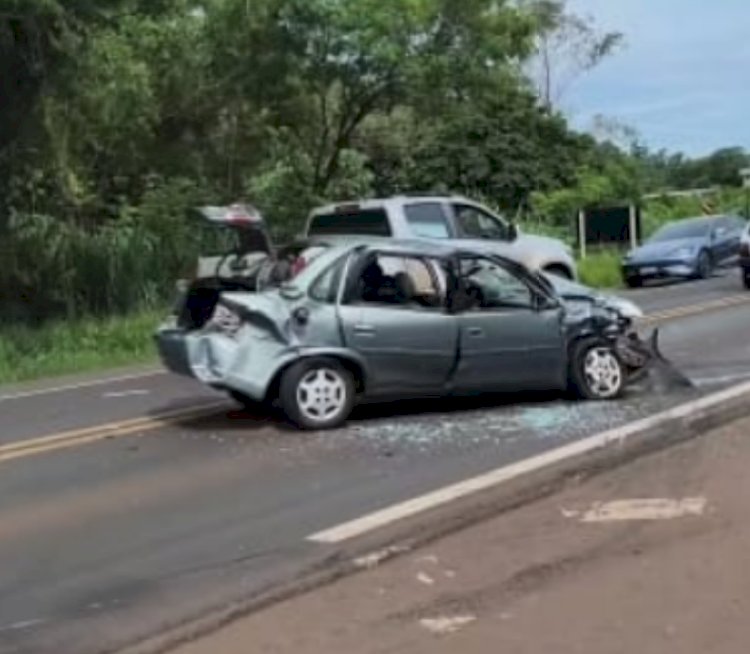 Grave acidente na BR-163 deixa quatro feridos no  acesso a Novo Horizonte, Marechal Rondon