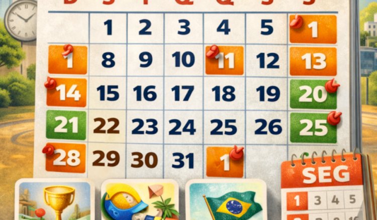 Calendário de feriados e pontos facultativos de 2026 aponta ano com  muitos feriadões