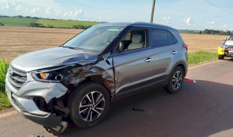 Colisão transversal é registrada na PR-182 em Francisco Alves