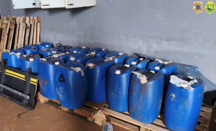 Ação conjunta apreende 950 litros de combustível e prende homem em Santa Helena