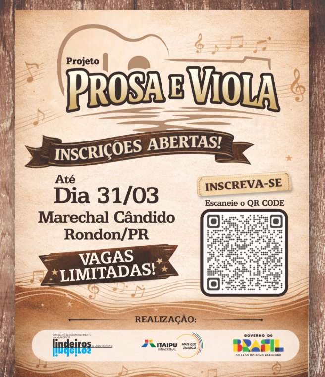 Projeto Prosa e Viola abre inscrições para aulas gratuitas em Marechal Cândido Rondon