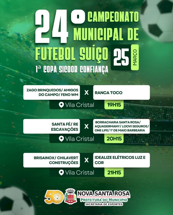 Rodada do Campeonato Municipal de Futebol Suíço movimenta Vila Cristal nesta quarta (25)