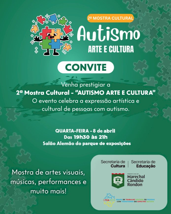 Mostra “Autismo Arte e Cultura” acontece nesta quarta-feira em Marechal Cândido Rondon