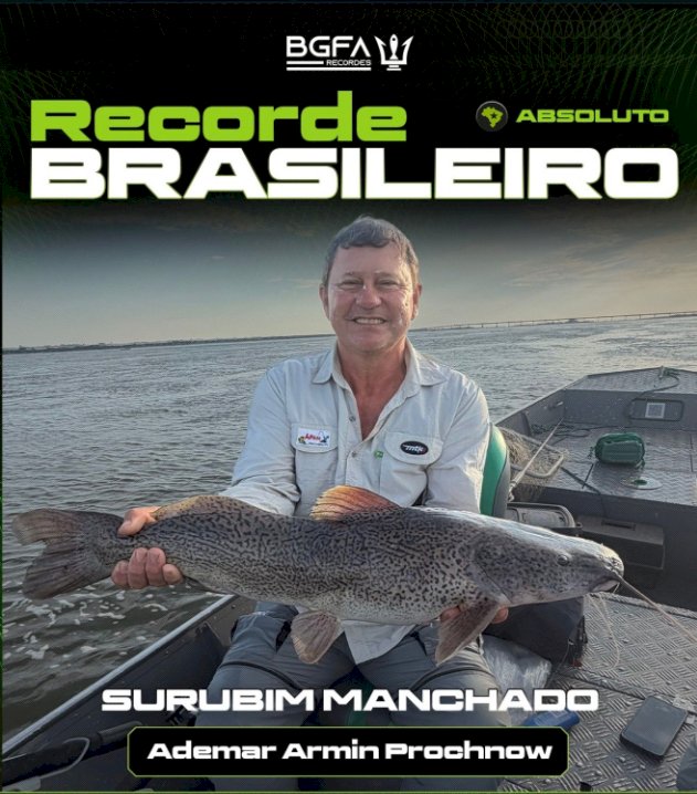 Pescador de Mercedes PR, conquista recorde nacional com surubim manchado
