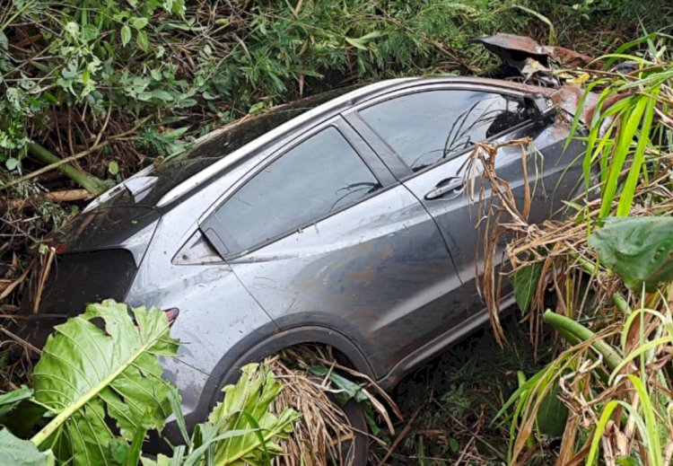 Acidente entre Corsa e HR-V deixa homem ferido na PR-239 em Quatro Pontes