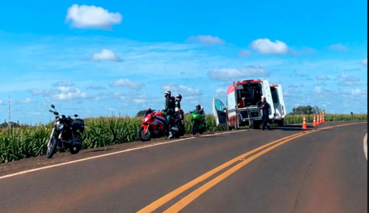 Motociclista fica ferido  durante passeio de motos  na PR-182, Vila Candeia Maripá
