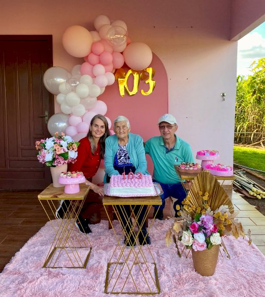 Pioneira de Planalto do Oeste celebra 103 anos de vida em Nova Santa Rosa