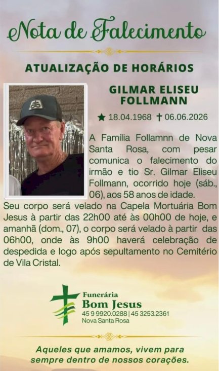 Definidos horários e local do velório e sepultamento de homem encontrado morto em Nova Santa Rosa