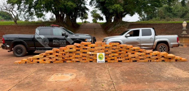 BPFRON apreende mais de 1,2 tonelada de maconha e recupera caminhonete roubada em Santa Helena