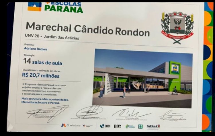 Marechal Cândido Rondon é contemplado com nova escola estadual no bairro Boa Vista