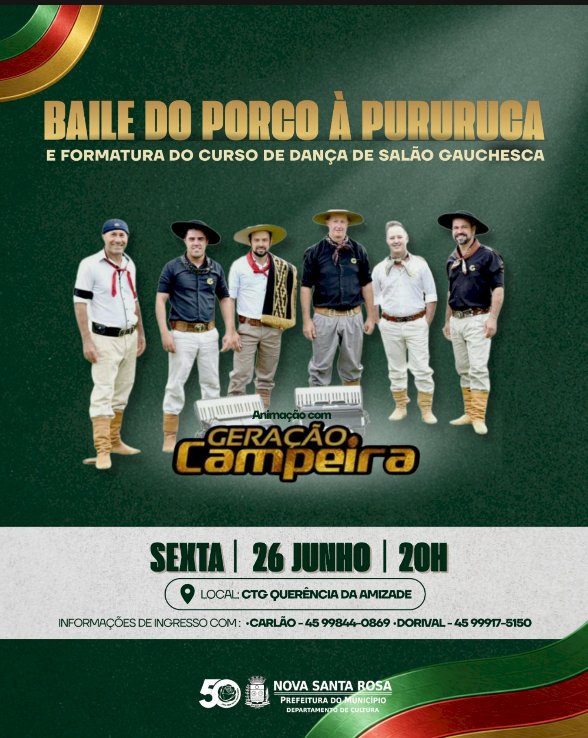Formatura do curso de dança gauchesca será celebrada com baile no CTG Querência da Amizade nesta sexta (26)
