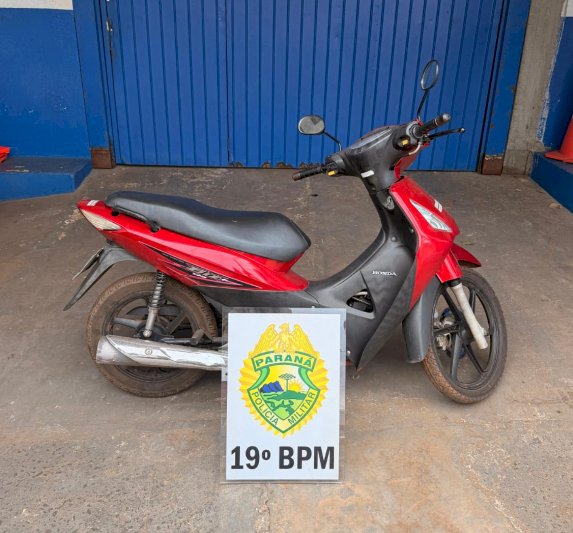 Moto que apareceu em video sendo furtada em  frente a uma empresa em Marechal é recuperada  em  Porto Mendes