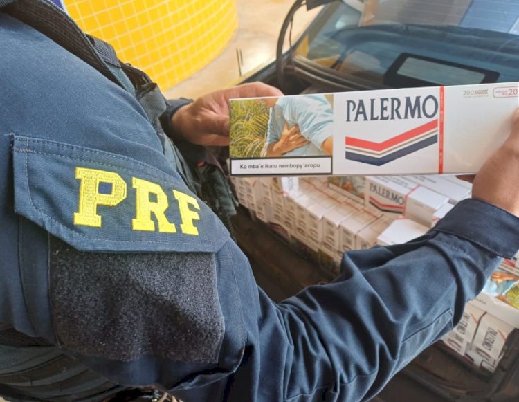 PRF prende homem e apreende 5 mil maços de cigarros contrabandeados durante jogo do Brasil