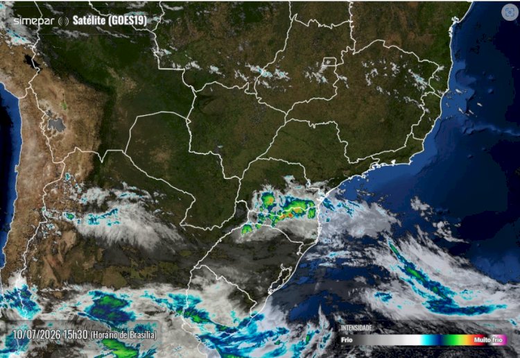 Fim de semana terá temporais e queda brusca de temperatura no Oeste do Paraná