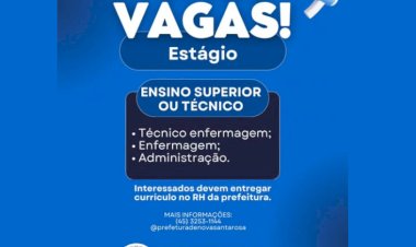 Secretaria de Saúde de Nova Santa Rosa continua com vagas de estágio em diversas áreas