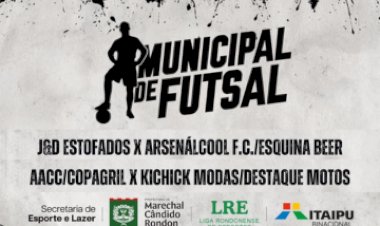Semifinais do Municipal de Futsal decidem finalistas no ginásio Ney Braga