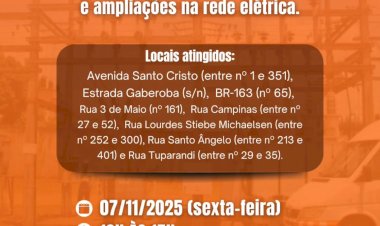 Copel fará  desligamento de energia  programada  nesta sexta-feira (07) em Nova Santa Rosa