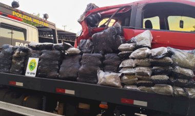 Polícia apreende 134,75 kg de maconha após acidente no distrito de Vila Nova, em Toledo