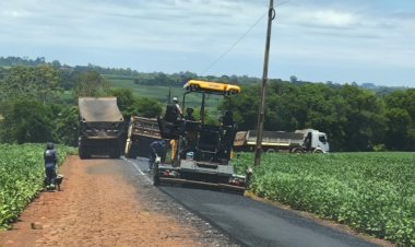 Mais uma obra Obra de pavimentação asfáltica é iniciada no interior de Marechal Cândido Rondon