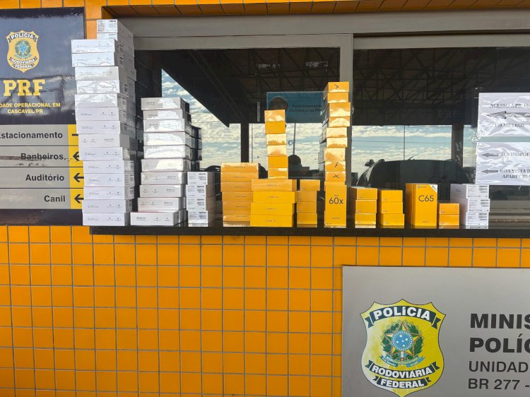 PRF apreende caminhonete carregada com cigarros contrabandeados e eletrônicos