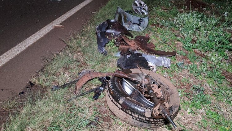 Acidente na PR-491 envolve dois carros e deixa motoristas feridos  proximo a Nova Santa Rosa